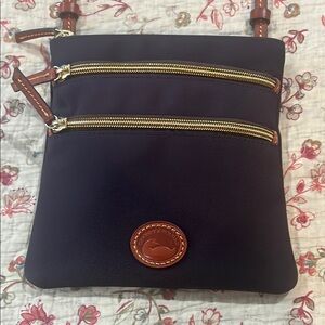 Dooney & Bourke Navy Crossbody Bag with Brown Accents
